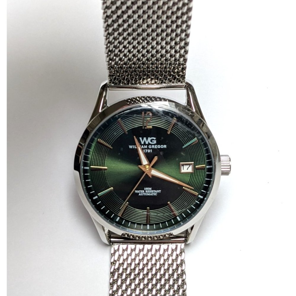 NWOT William Gregor Green Stainless Steel Watch